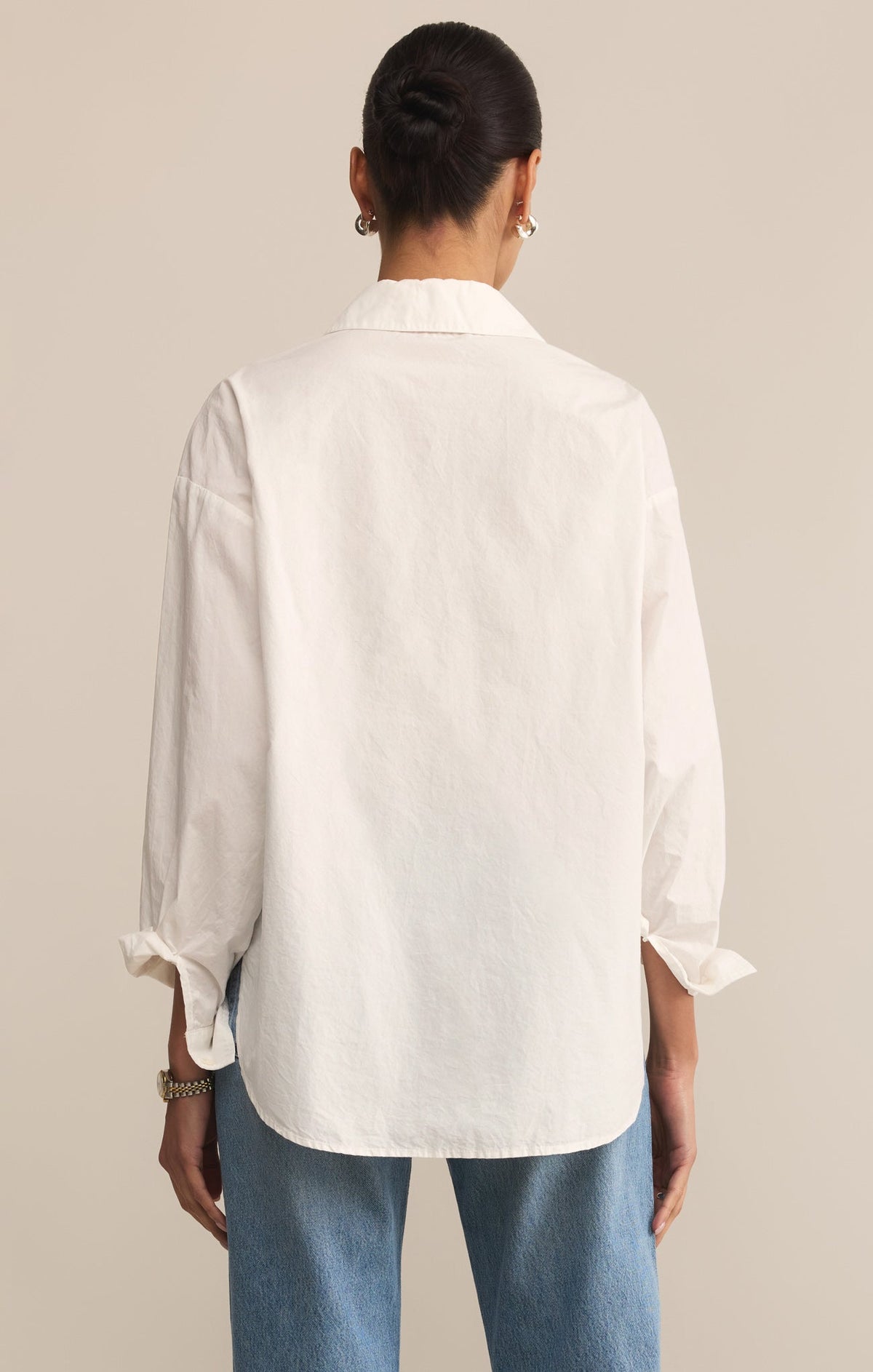 Z SUPPLY Elevated Poplin Relaxed Button Up Top