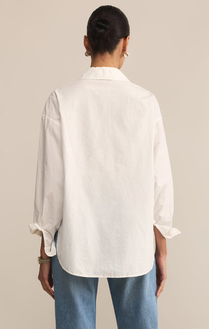 Z SUPPLY Elevated Poplin Relaxed Button Up Top