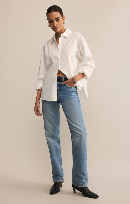 Z SUPPLY Elevated Poplin Relaxed Button Up Top