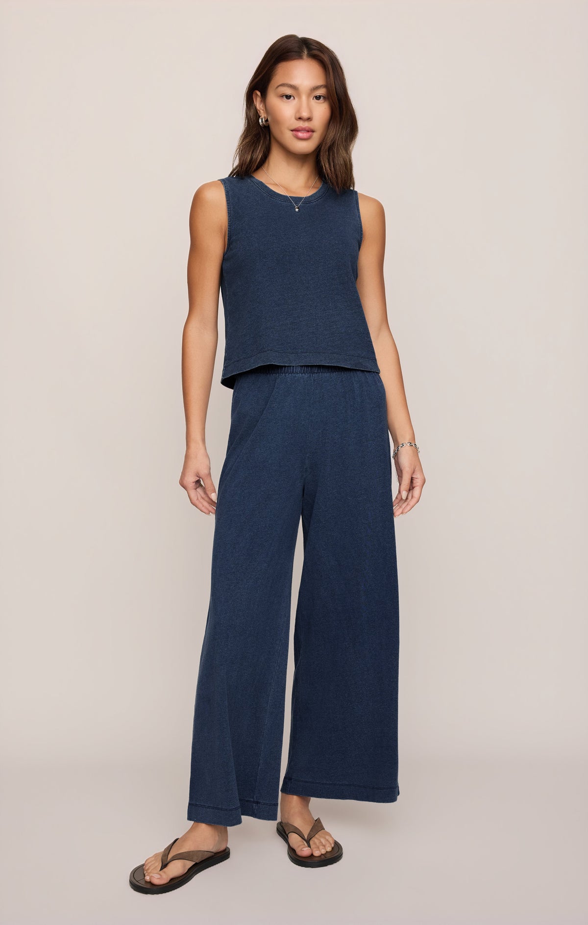 Z SUPPLY Sloane Jersey Denim Muscle Tank - Indigo