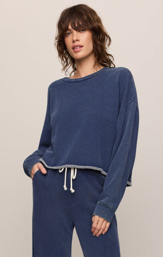 Z SUPPLY Circuit Knit Denim Sweatshirt