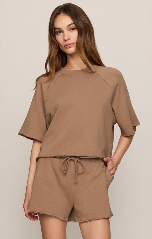 Z SUPPLY Short Sleeve Raglan Sweatshirt