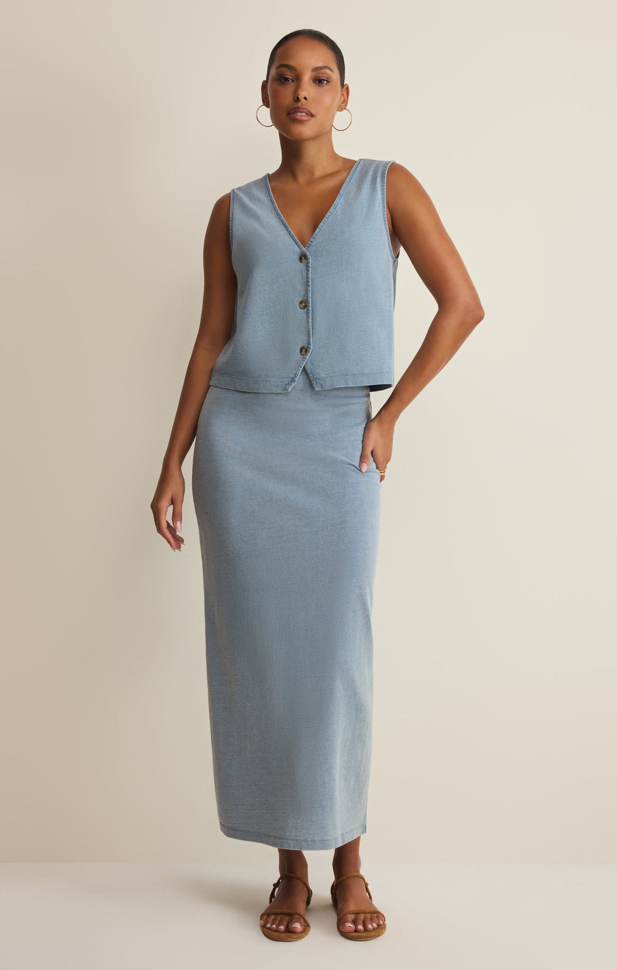 Z SUPPLY Noelle Jersey Denim Tank
