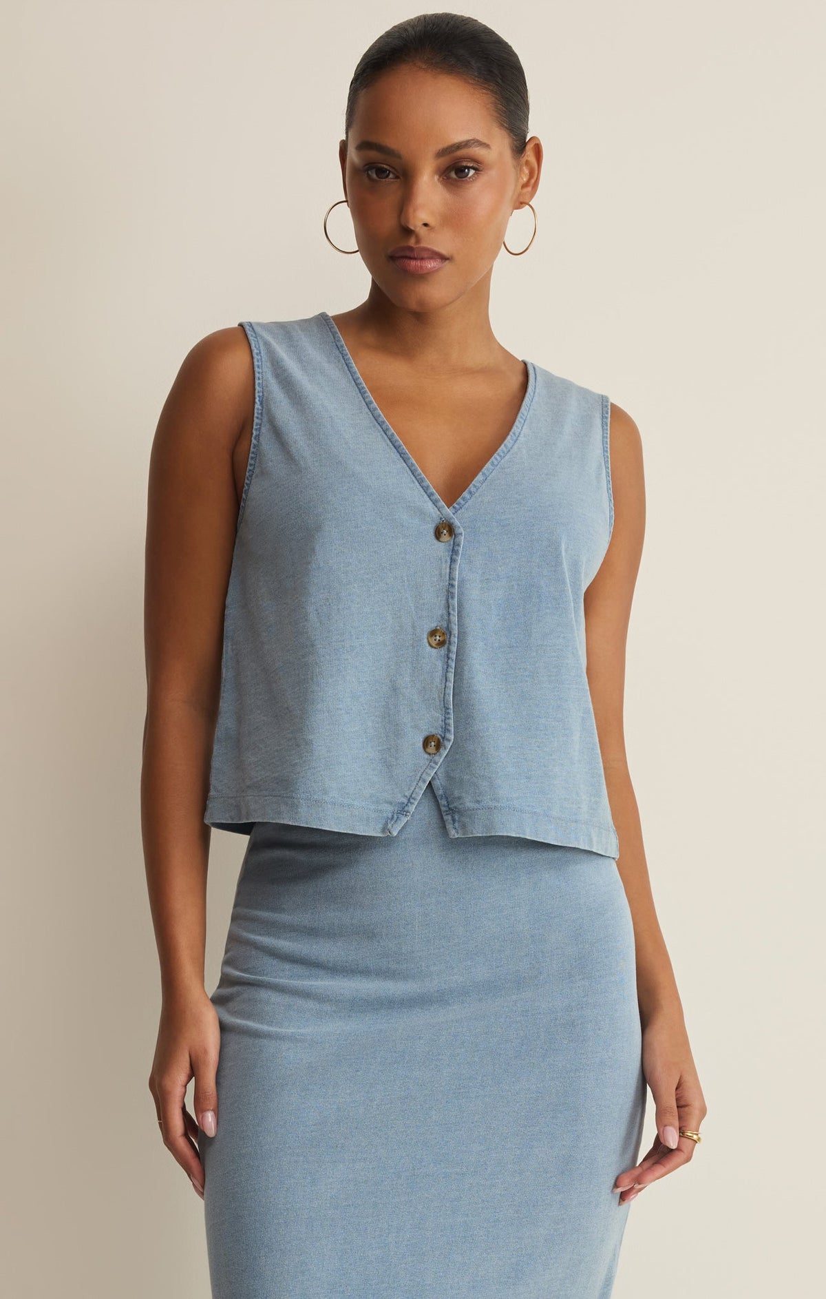Z SUPPLY Noelle Jersey Denim Tank