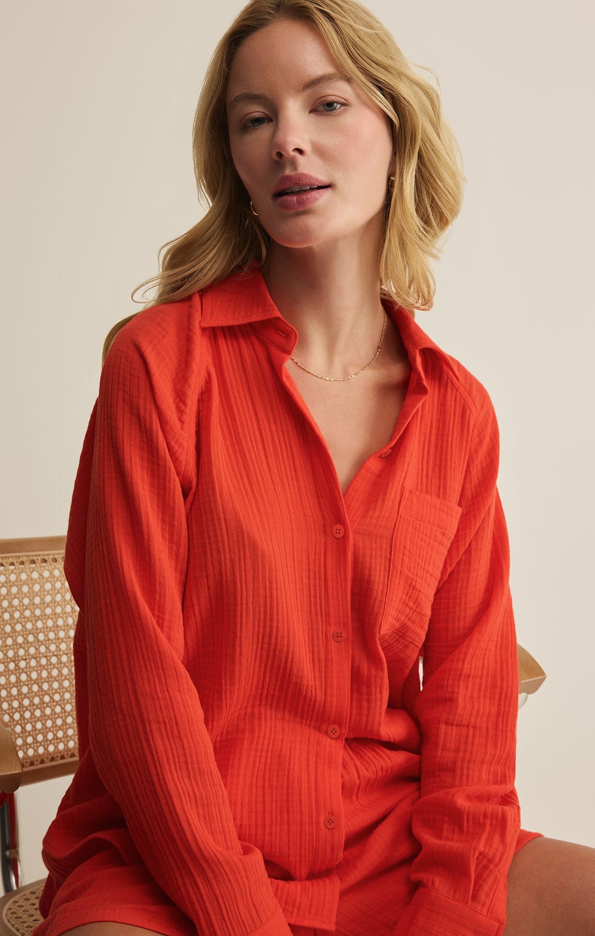 Z SUPPLY The Perfect Airy Gauze Button Up