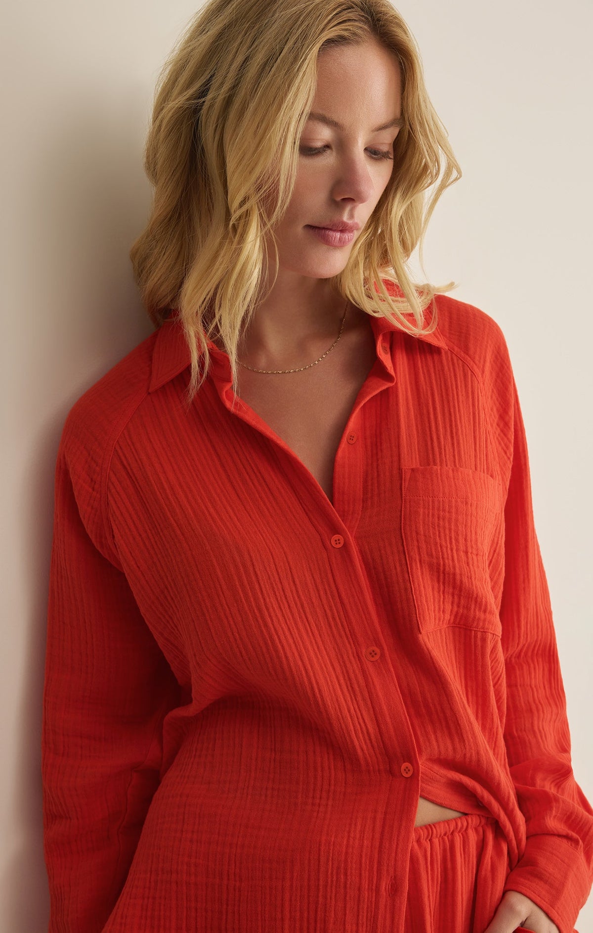 Z SUPPLY The Perfect Airy Gauze Button Up