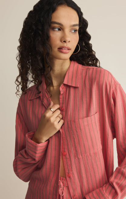 Z SUPPLY The Perfect Striped Linen Button Up