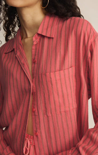 Z SUPPLY The Perfect Striped Linen Button Up