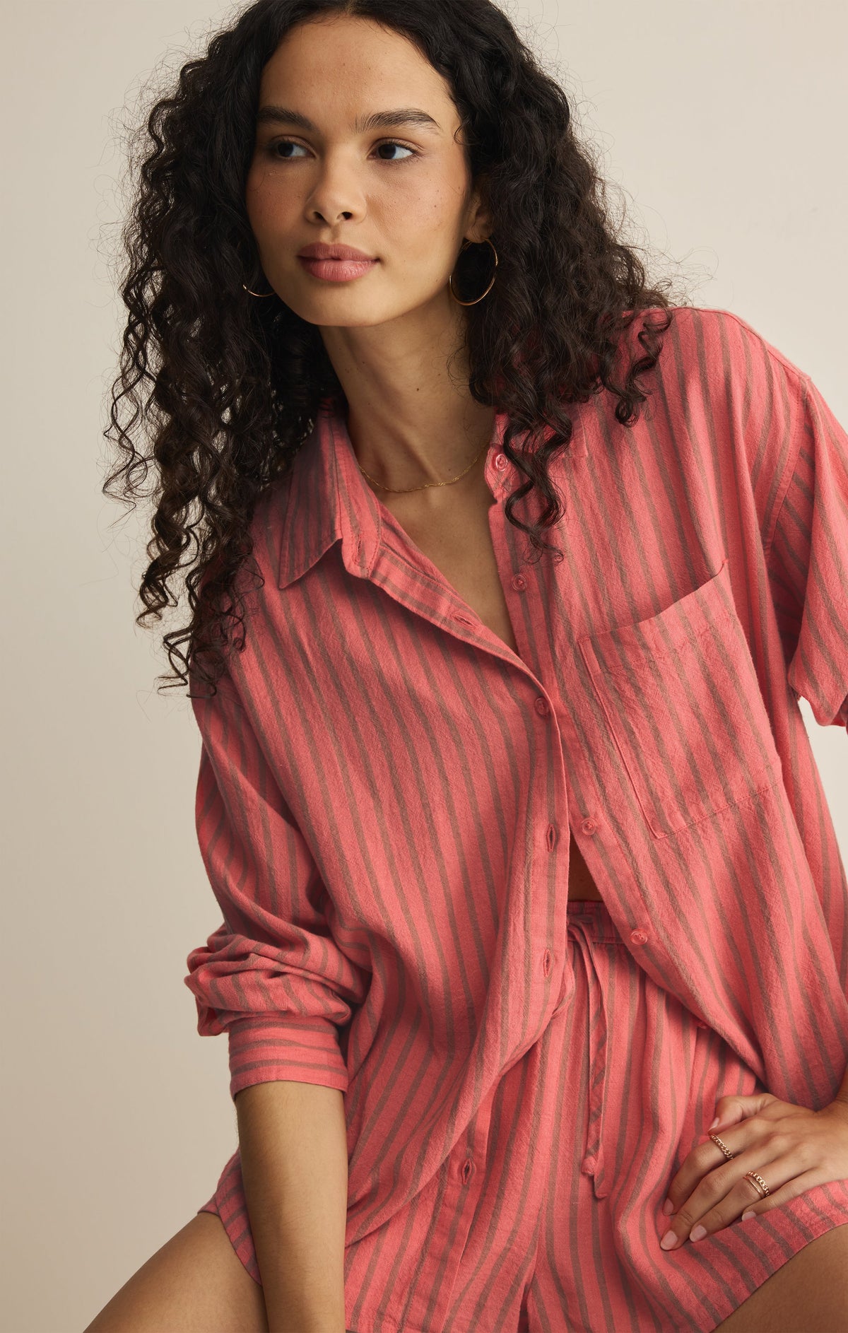 Z SUPPLY The Perfect Striped Linen Button Up