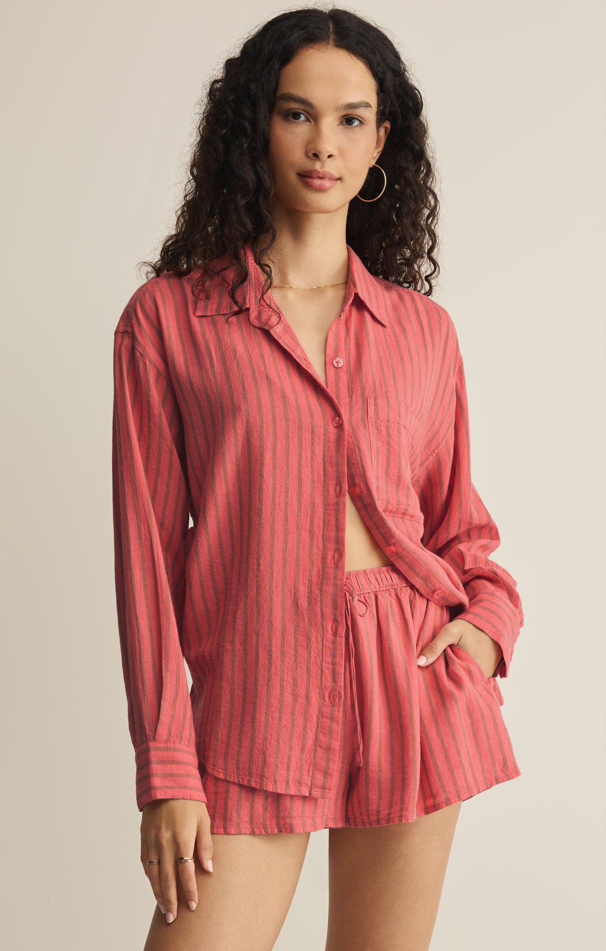 Z SUPPLY The Perfect Striped Linen Button Up