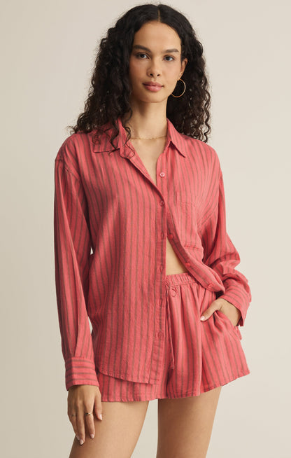 Z SUPPLY The Perfect Striped Linen Button Up