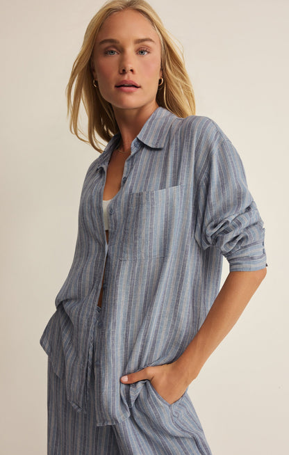 Z SUPPLY The Perfect Striped Linen Button Up