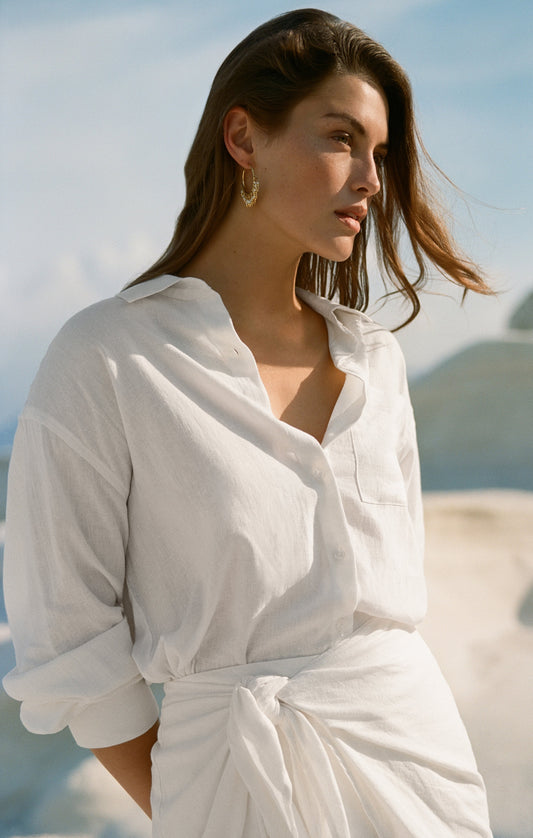 Z SUPPLY The Signature Linen Top - White