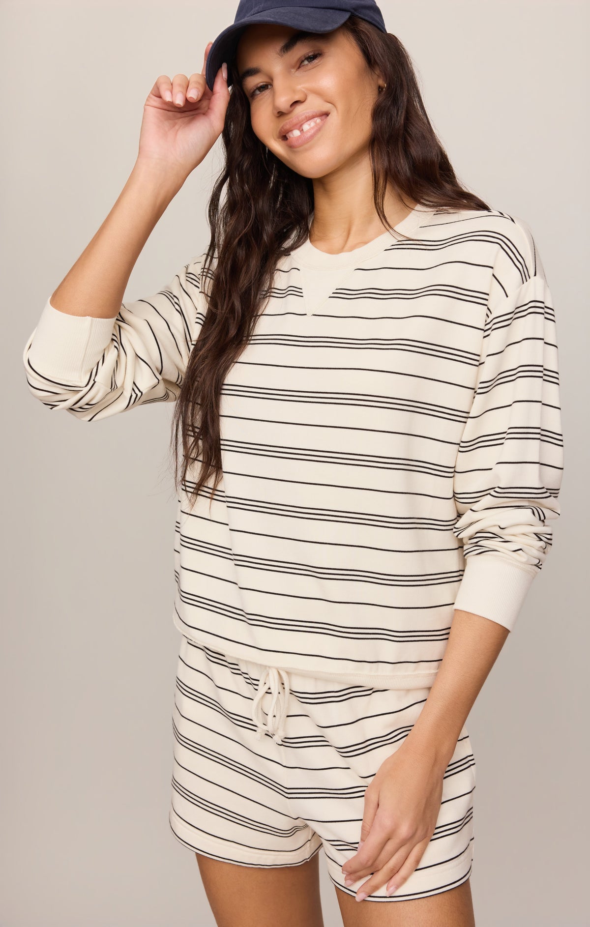 Z SUPPLY Stand Out Striped Fleece Sweatshirt - Cloud