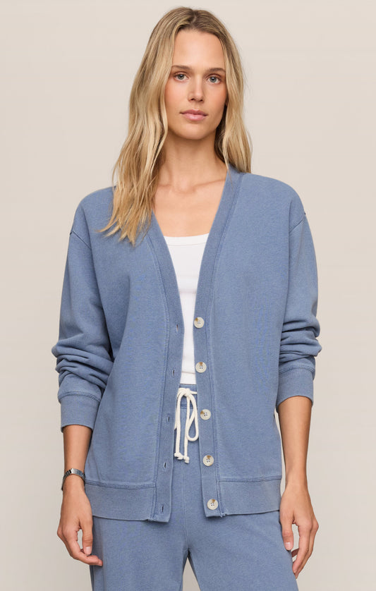 Z SUPPLY Dazed End Knit Denim Cardigan - Santorini Indigo