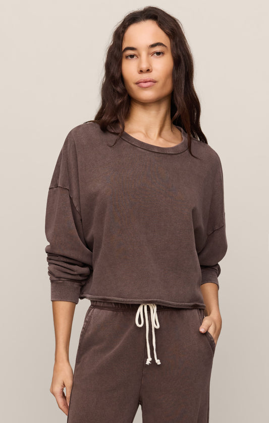 Z SUPPLY Circuit Crew Neck Sweatshirt - Dark Chocolate