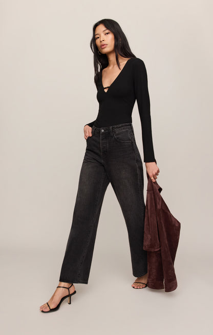 Z SUPPLY Ginger Second Skin Bodysuit - Black