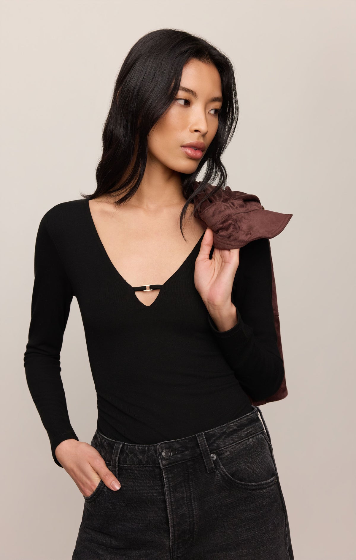 Z SUPPLY Ginger Second Skin Bodysuit - Black