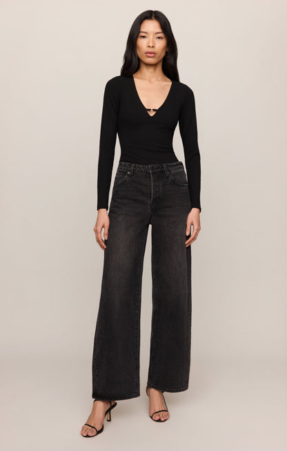 Z SUPPLY Ginger Second Skin Bodysuit - Black