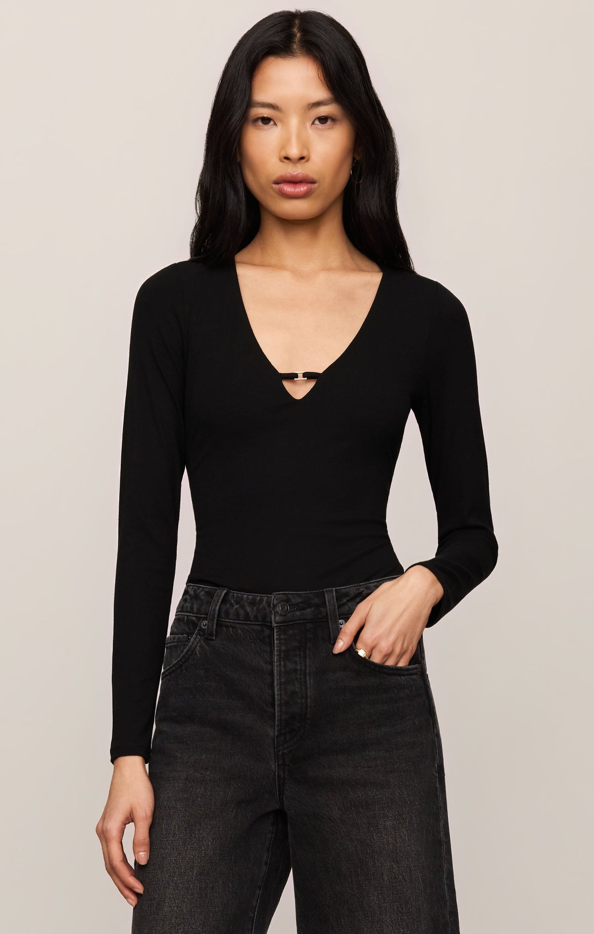 Z SUPPLY Ginger Second Skin Bodysuit - Black