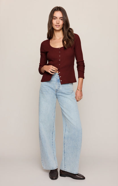 Z SUPPLY Albany Waffle Snap Front Top