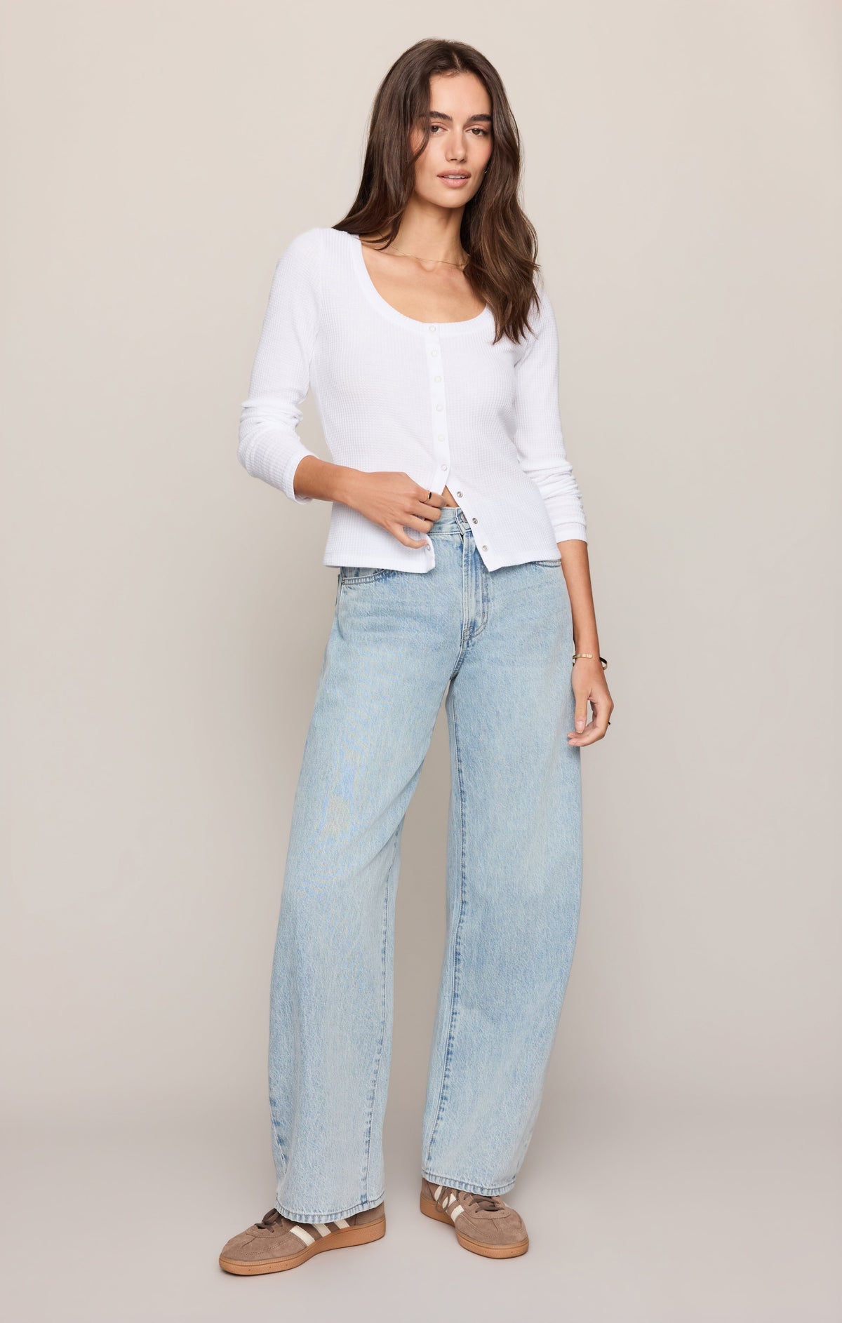 Z SUPPLY Albany Waffle Snap Front Top