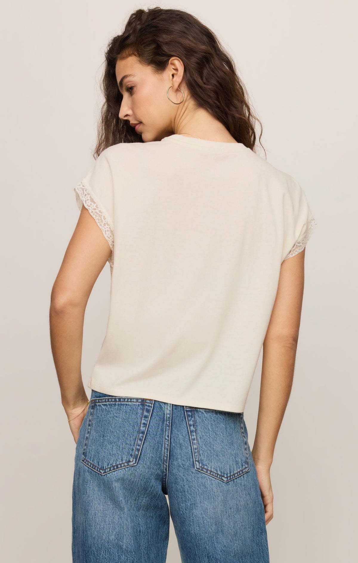 Z SUPPLY Marika Lace Trim Muscle Tee