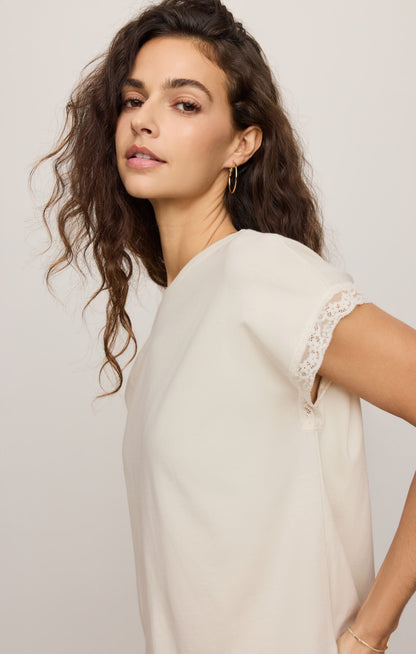 Z SUPPLY Marika Lace Trim Muscle Tee