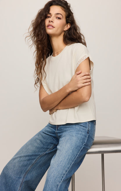 Z SUPPLY Marika Lace Trim Muscle Tee