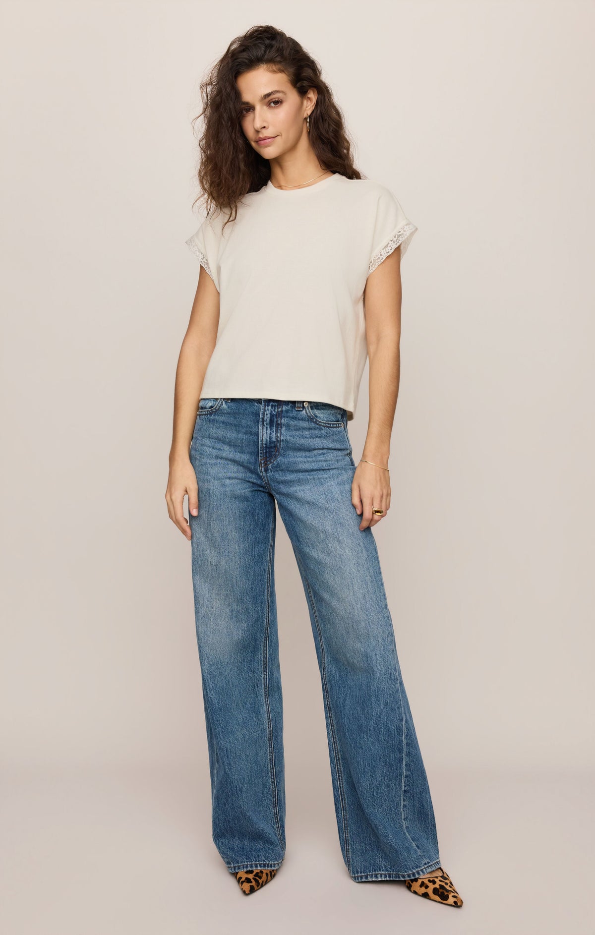 Z SUPPLY Marika Lace Trim Muscle Tee