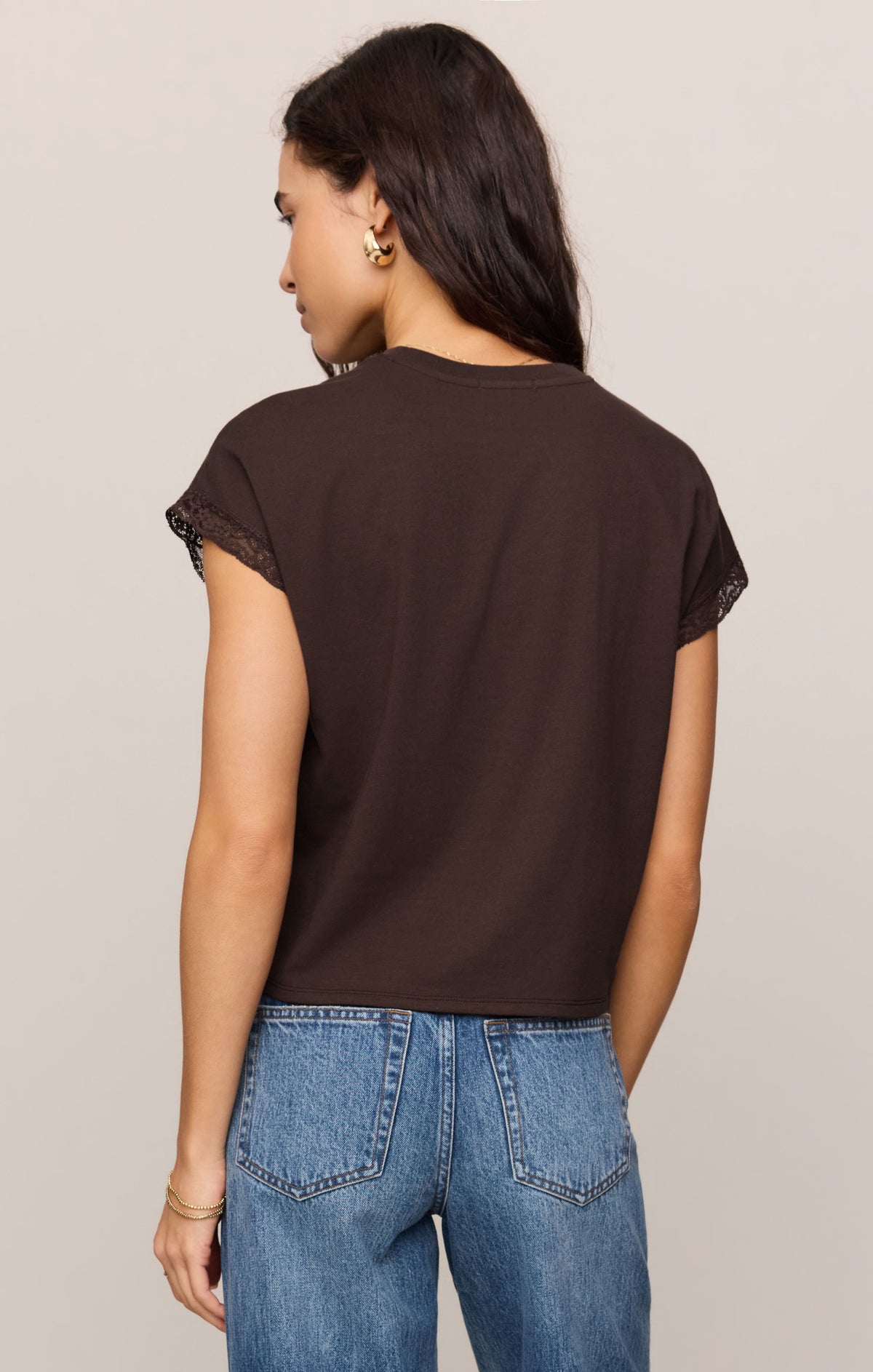 Z SUPPLY Marika Lace Trim Muscle Tee