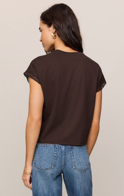 Z SUPPLY Marika Lace Trim Muscle Tee