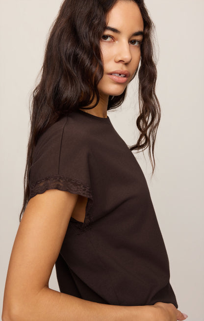 Z SUPPLY Marika Lace Trim Muscle Tee