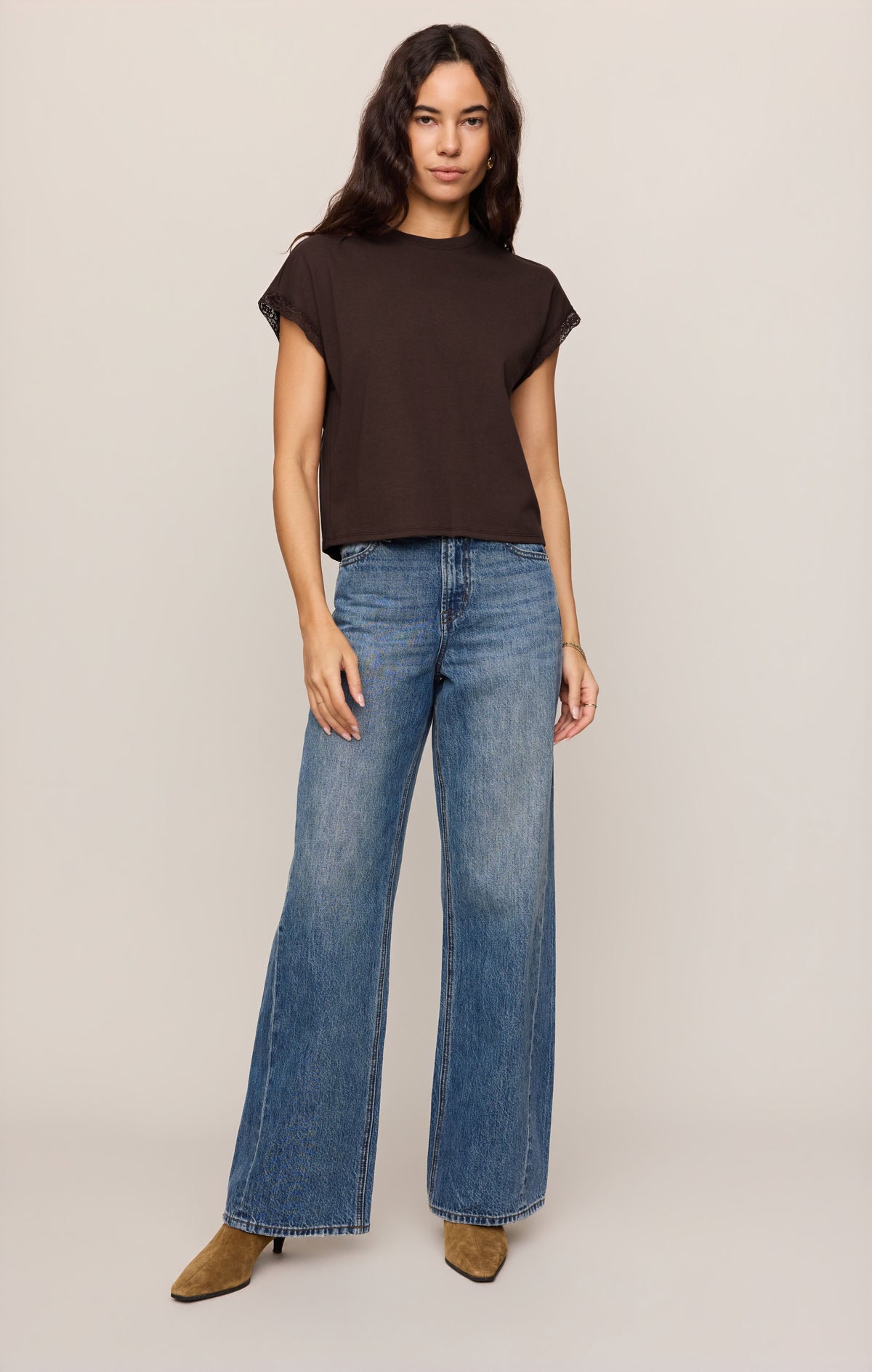 Z SUPPLY Marika Lace Trim Muscle Tee