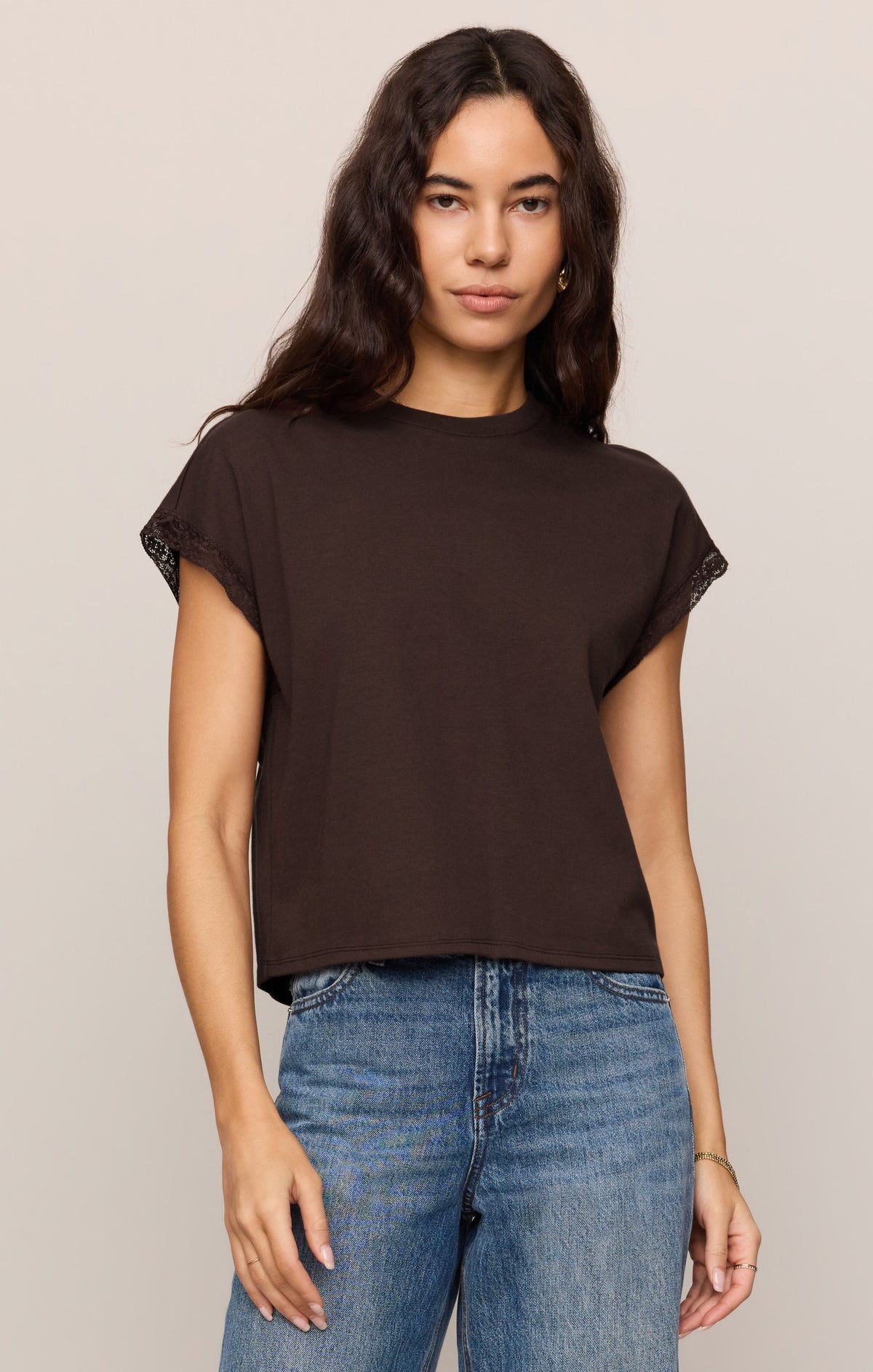 Z SUPPLY Marika Lace Trim Muscle Tee