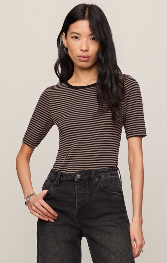 Z SUPPLY Freida Striped Tee - Wild Mushroom
