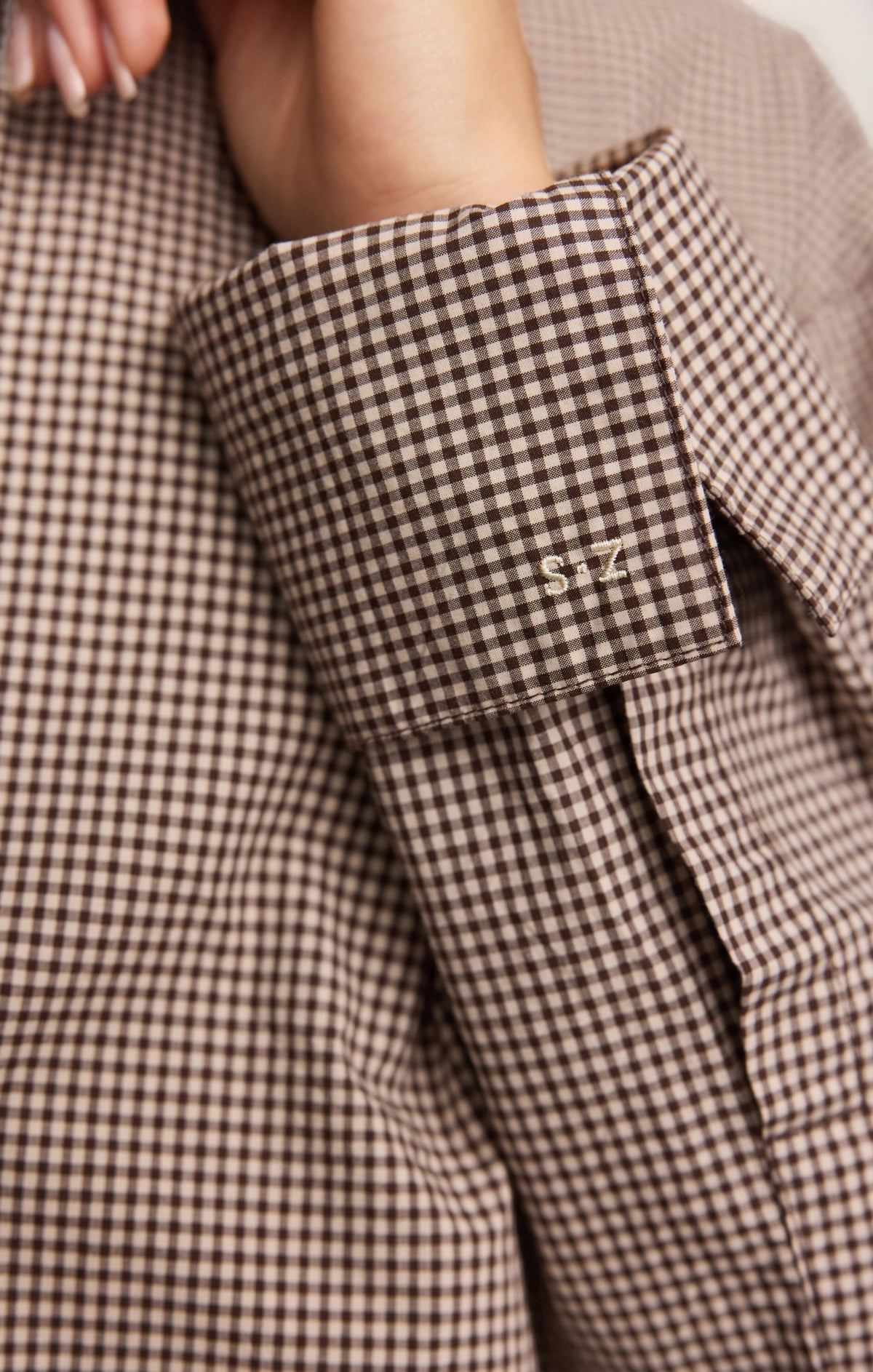 Z SUPPLY On Duty Gingham Button Up Shirt - Dark Chocolate