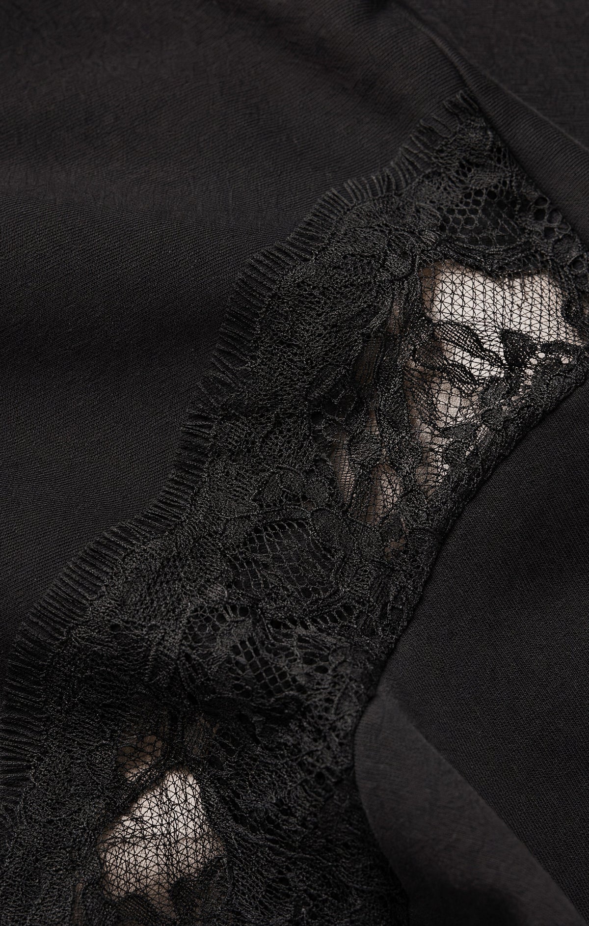 Z SUPPLY Hidden Hills Lace-Trim Sweatshirt - Black