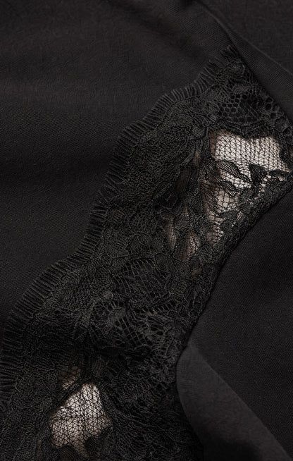 Z SUPPLY Hidden Hills Lace-Trim Sweatshirt - Black