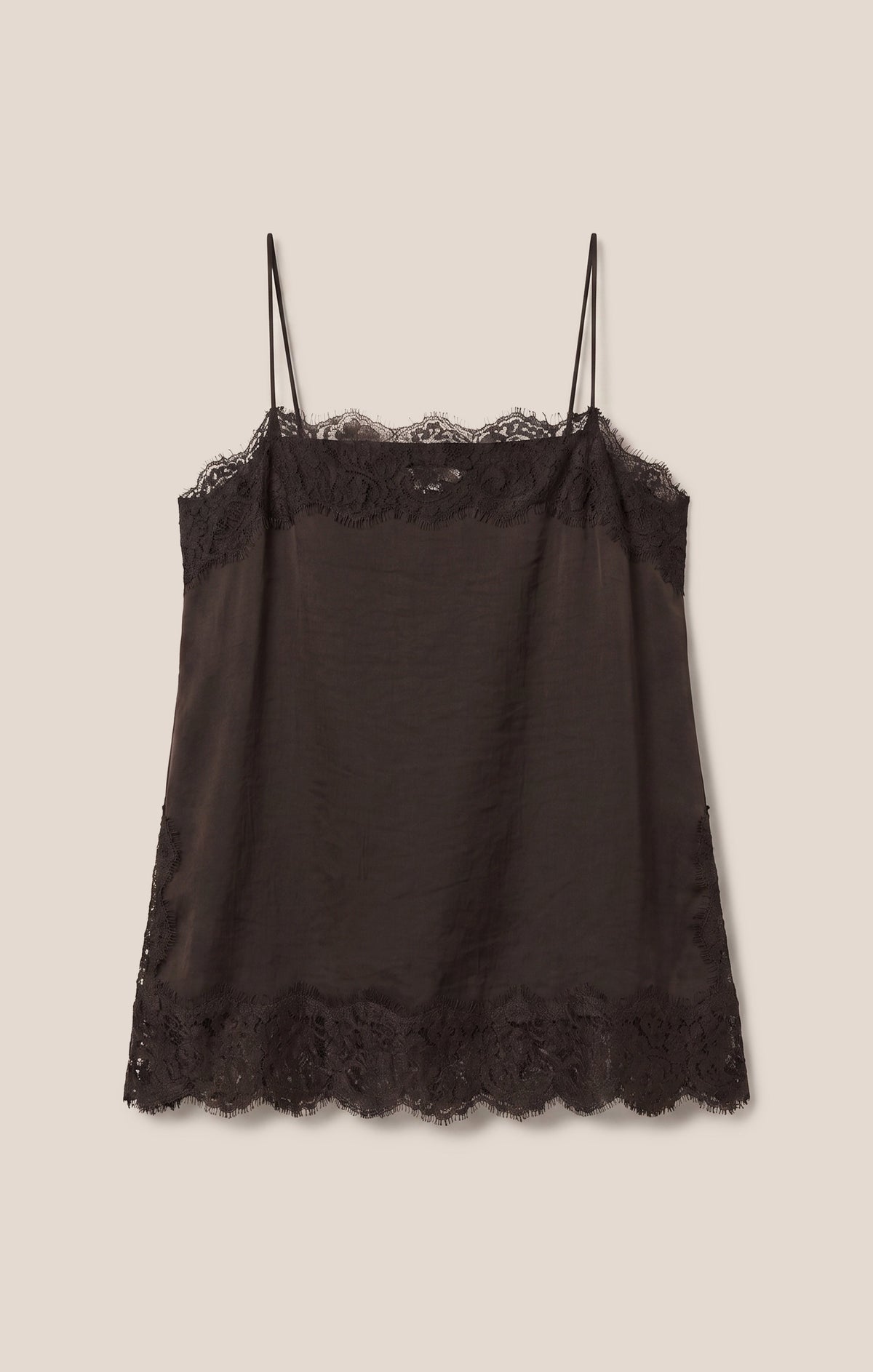 Z SUPPLY Roselle Lace Trim Cami - Cocoa Bean