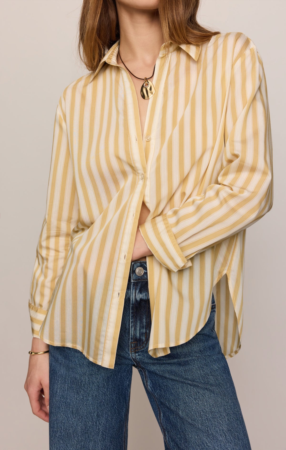 Z SUPPLY Golden Haven Stripe Button Up - Golden Sage