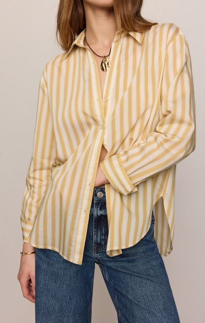 Z SUPPLY Golden Haven Stripe Button Up - Golden Sage