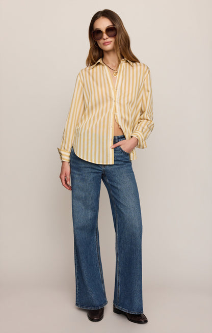 Z SUPPLY Golden Haven Stripe Button Up - Golden Sage