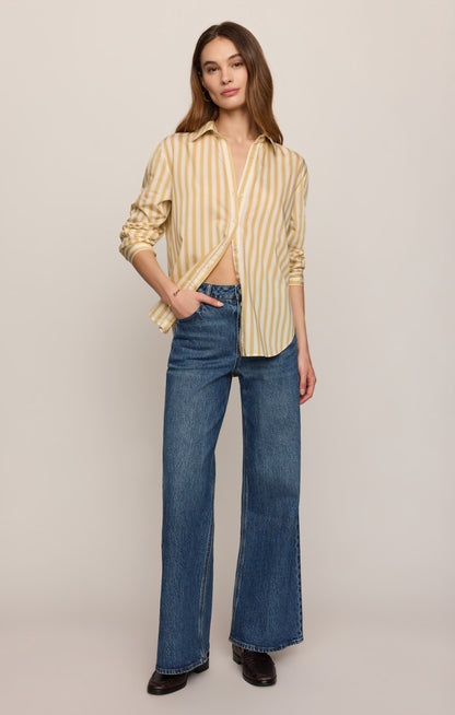 Z SUPPLY Golden Haven Stripe Button Up - Golden Sage