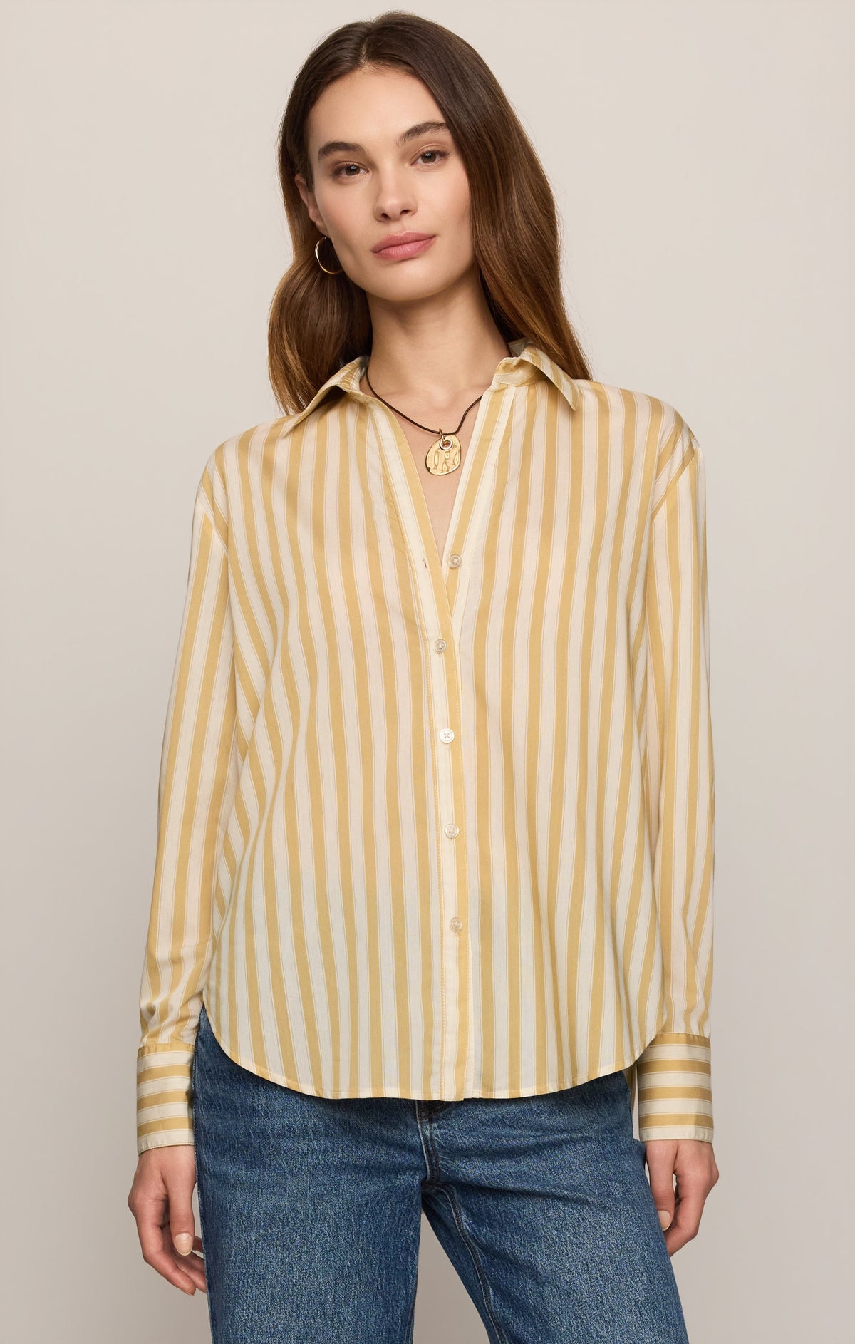 Z SUPPLY Golden Haven Stripe Button Up - Golden Sage