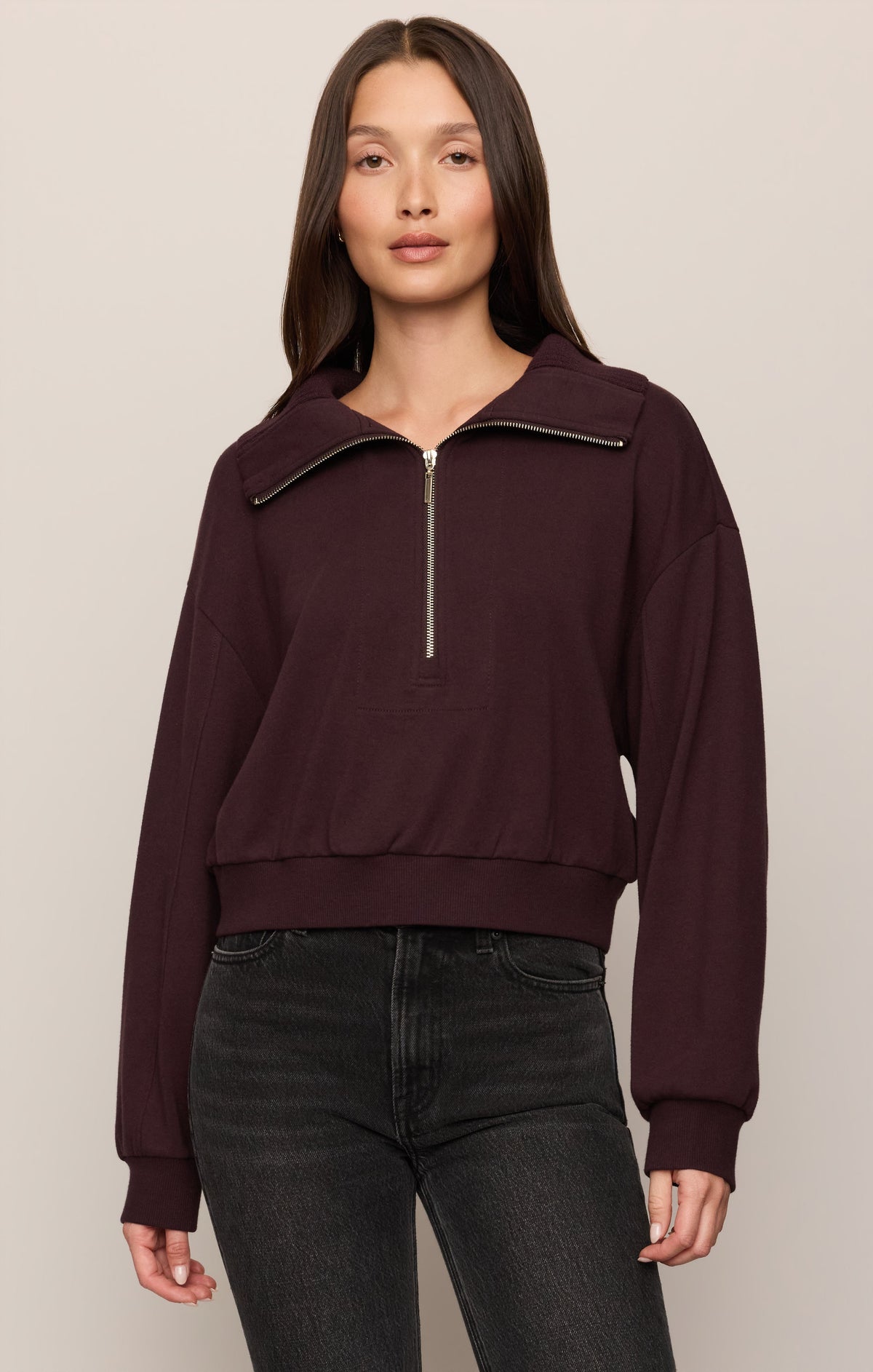 Z SUPPLY Globe Trotter Sweatshirt - Berry Noir