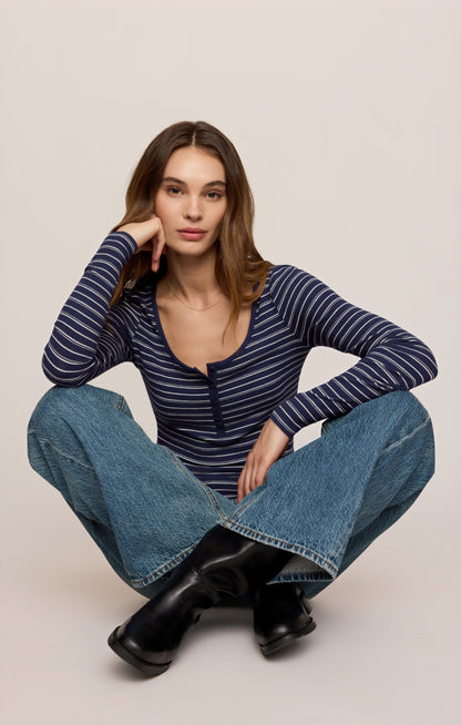 Z SUPPLY Andie Striped Henley Top