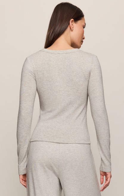 Z SUPPLY In Flow Henley Top - Feather Grey
