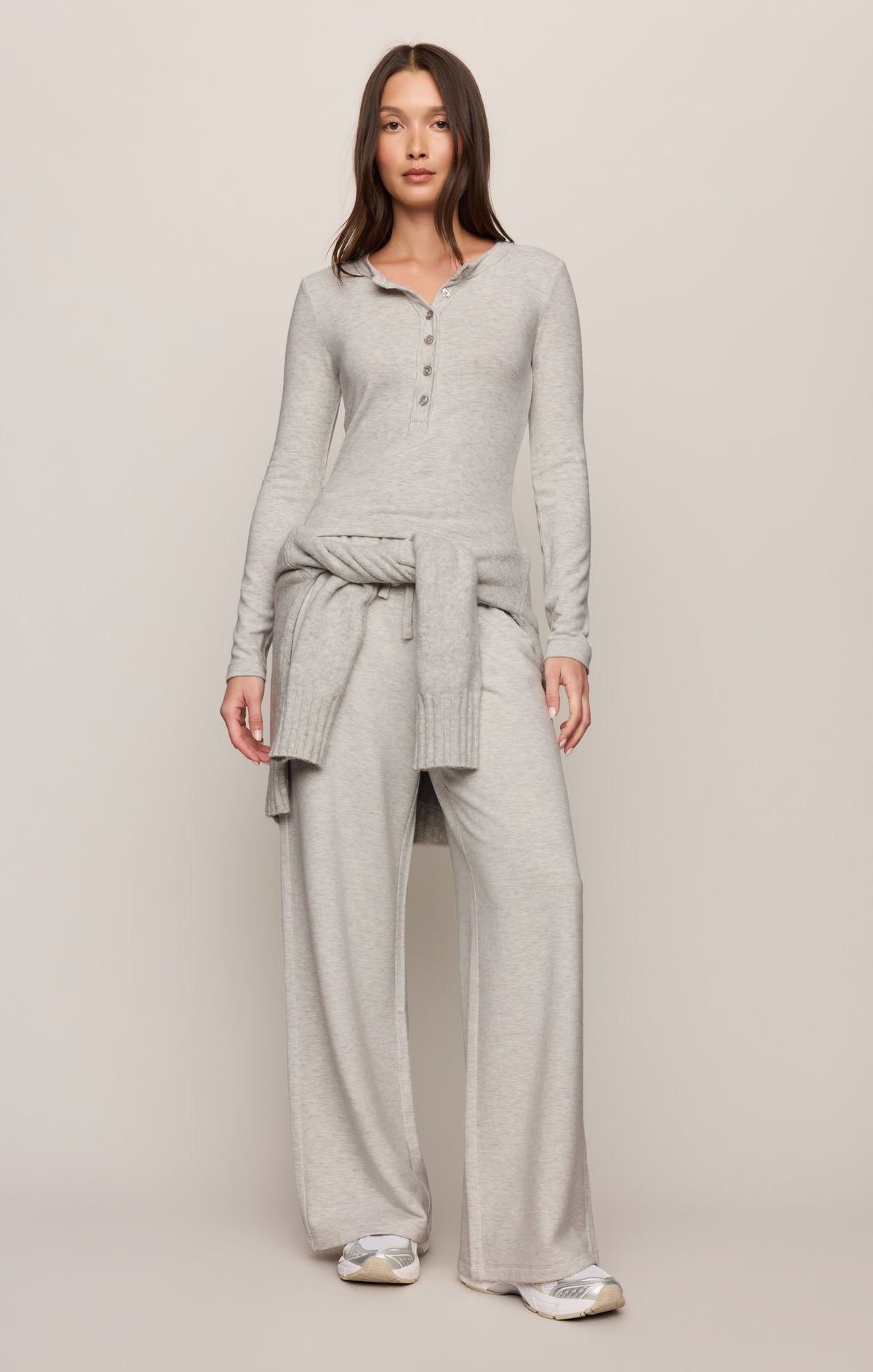 Z SUPPLY In Flow Henley Top - Feather Grey