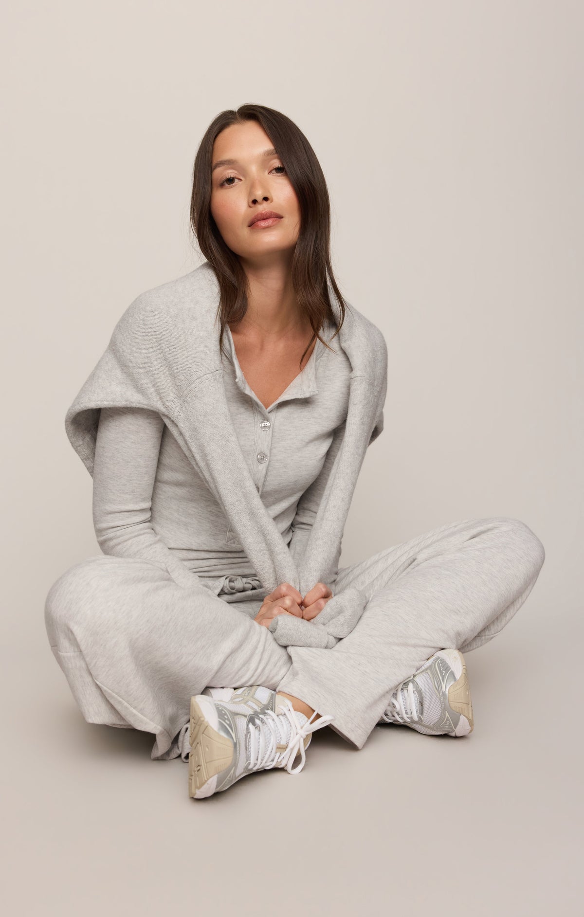 Z SUPPLY In Flow Henley Top - Feather Grey